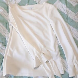 Charter Club Cream Long-Sleeve Tie-Waist Blouse